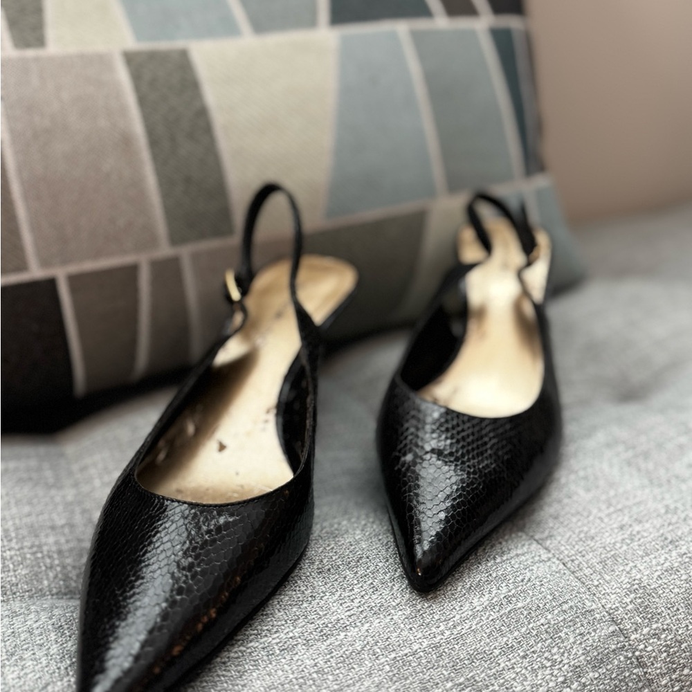 Elegant Black Slingback Women's Shoes